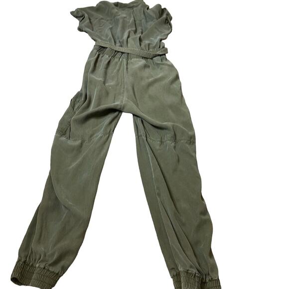 Black label by c'est toi jumpsuit olive green belted army SZ M jogger ankle - Picture 3 of 9